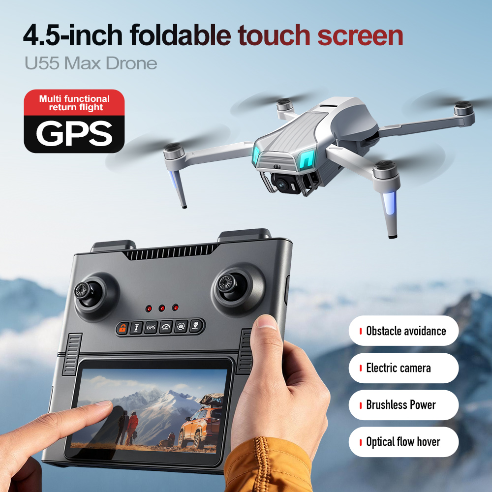 طائرة بدون طيار U55Max 5G مزود - مراجعة Drone Gimbal Mount وسعره